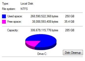 nearly full disk